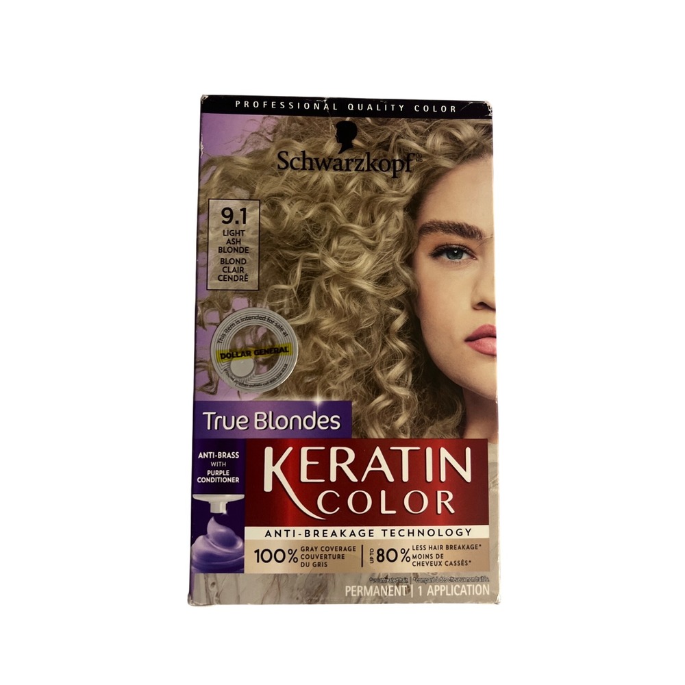 Schwarzkopf Keratin Color 9.1 Light Ash Blonde Permanent Hair Dye